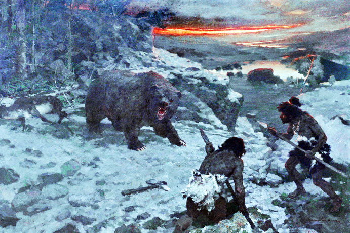 «Очі в очі. Полювання на ведмедя». 2012. Полотно, олія